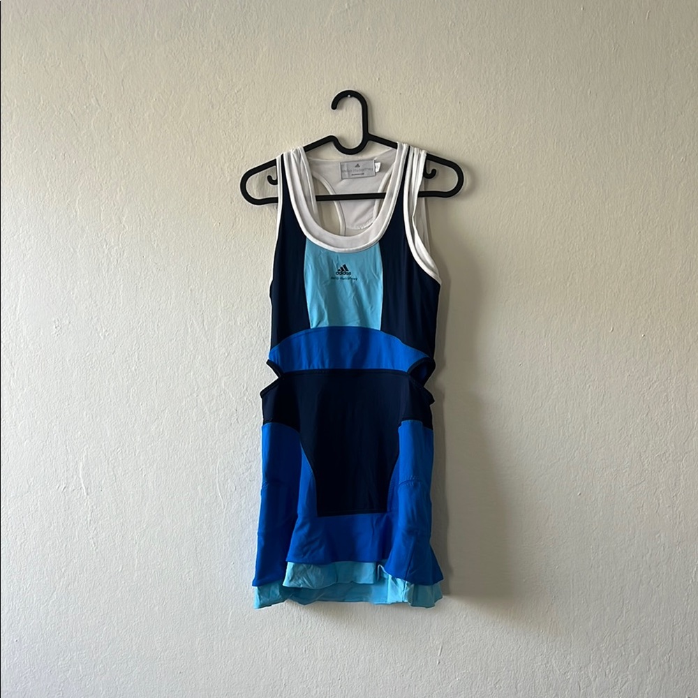 Stella McCartney x Adidas Women's Sporty Blue and White Mini Dress